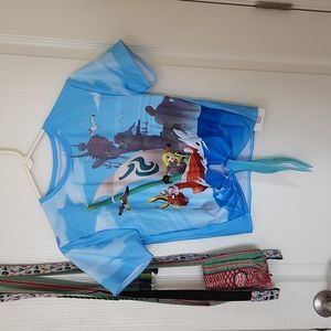 Blackmilk Legend of Zelda Wind Waker tie front tee, size xs